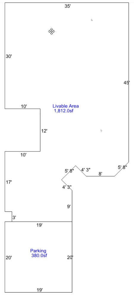 Sample of appraiser's exterior measurements.