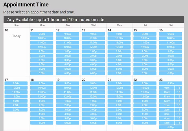 Calendar availability for Snap2Close photographers.