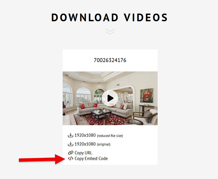 Copying embed codes from the Snap2Close portal.
