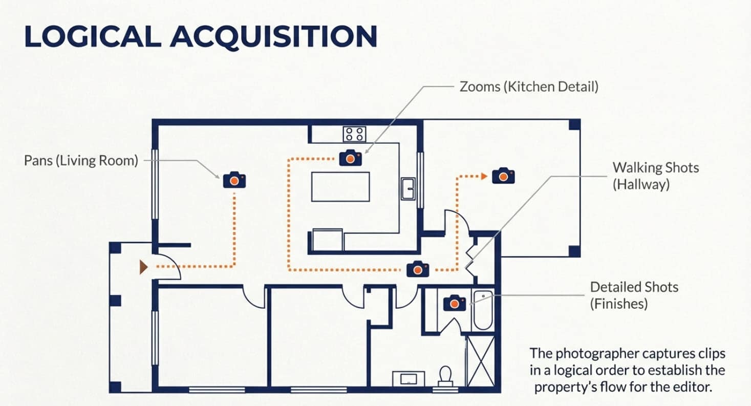 Logical Acquisition of real estate video are captured